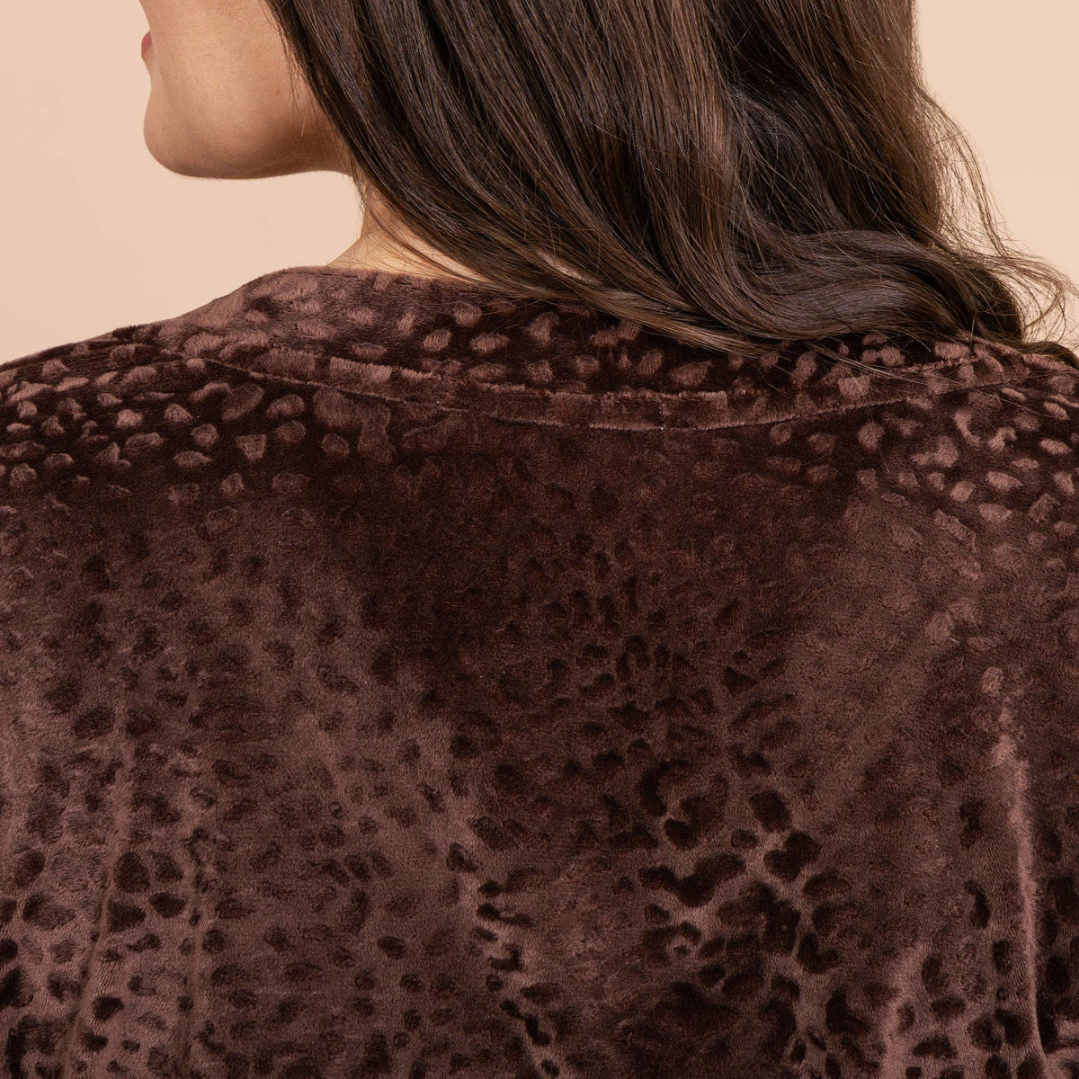 Leopard Luxe Lounge Pajama Top | Long-Sleeve Velour PJs