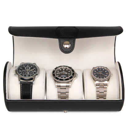 Travel Watch Case - Black Vegan Leather
