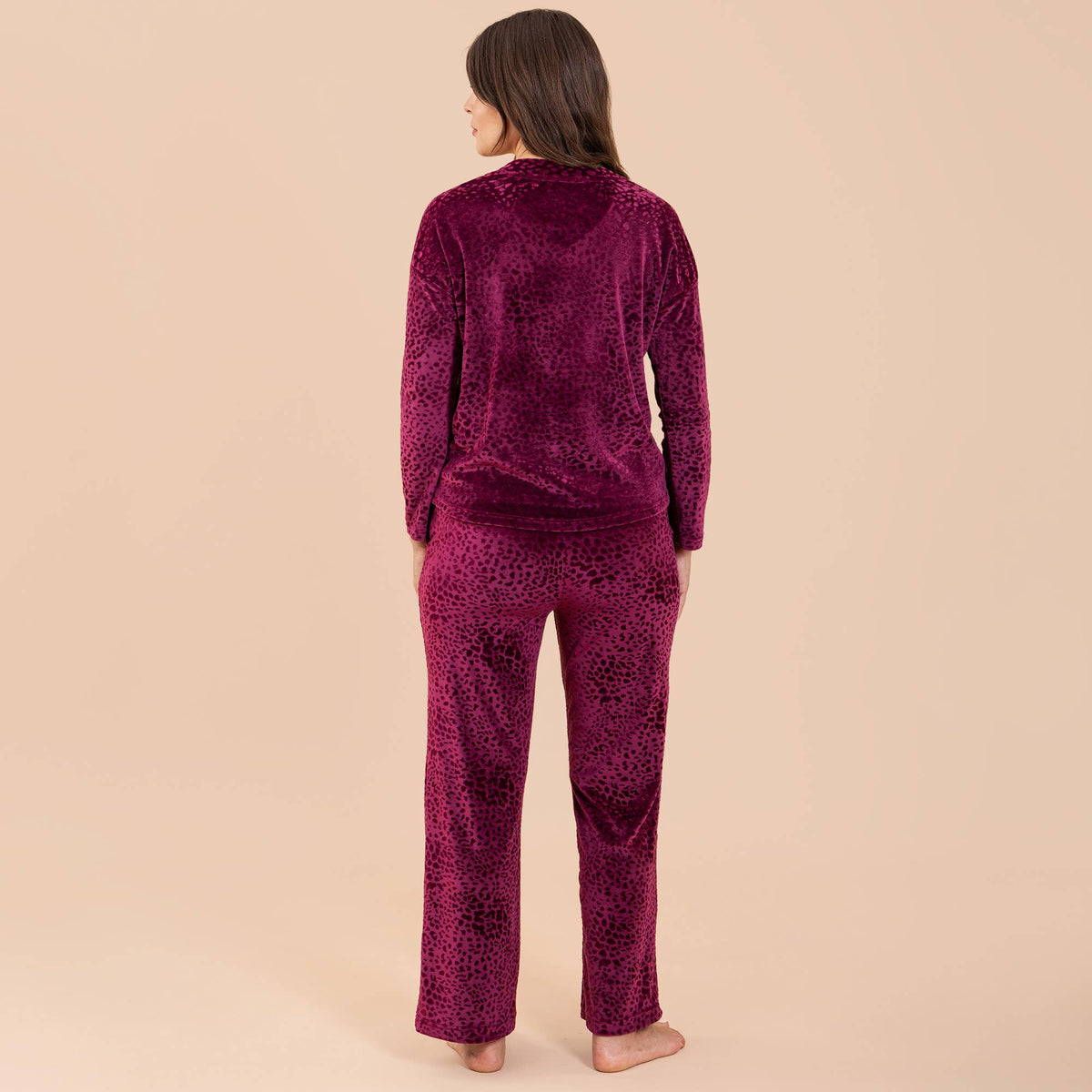 Leopard Luxe Lounge Pajama Pants | Soft Velour PJ Bottoms