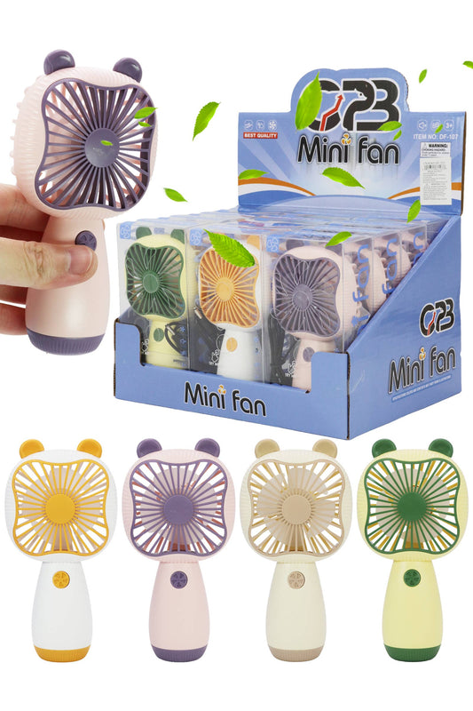Square Bear Handheld Electric Fan with Display Box