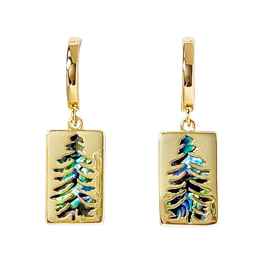Gold Abalone Tree Earrings