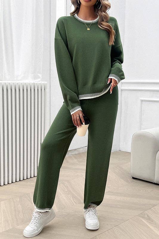 Long Edge Contrast Chic 2pcs Set