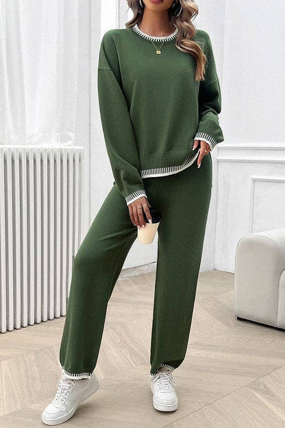 Long Edge Contrast Chic 2pcs Set