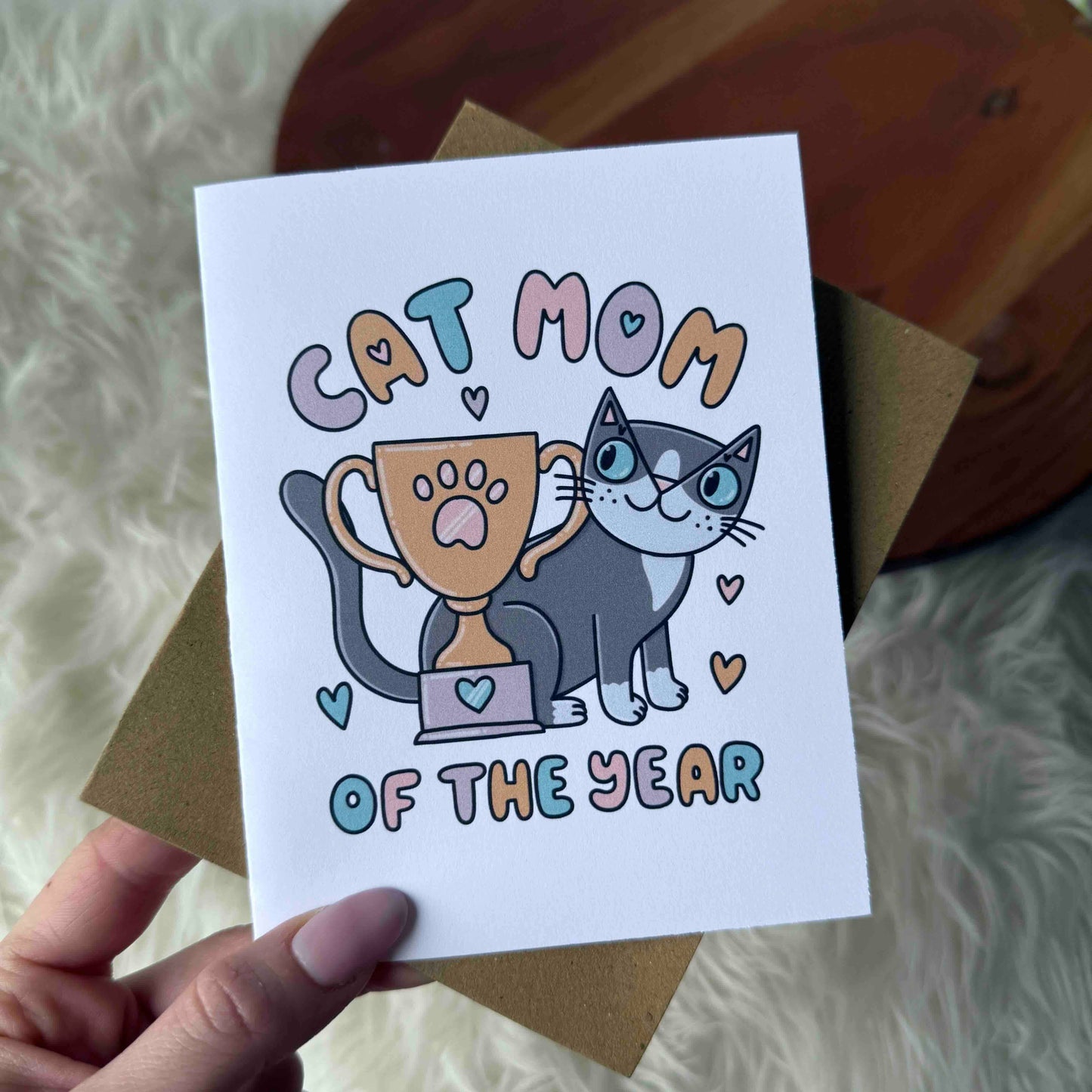 Cat Mom Of The Year Greeting Card