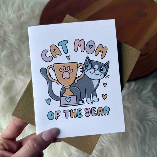 Cat Mom Of The Year Greeting Card
