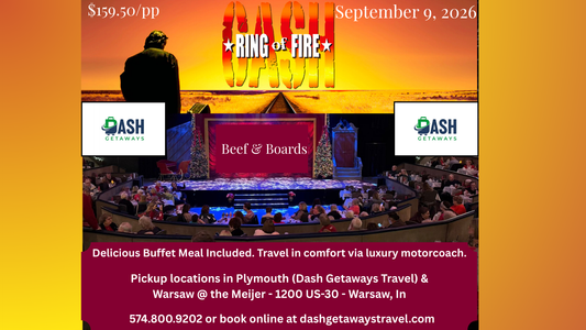 Ring of Fire Presented by Beef & Boards & Dash Getaways - Pick up Locations: Warsaw & Plymouth