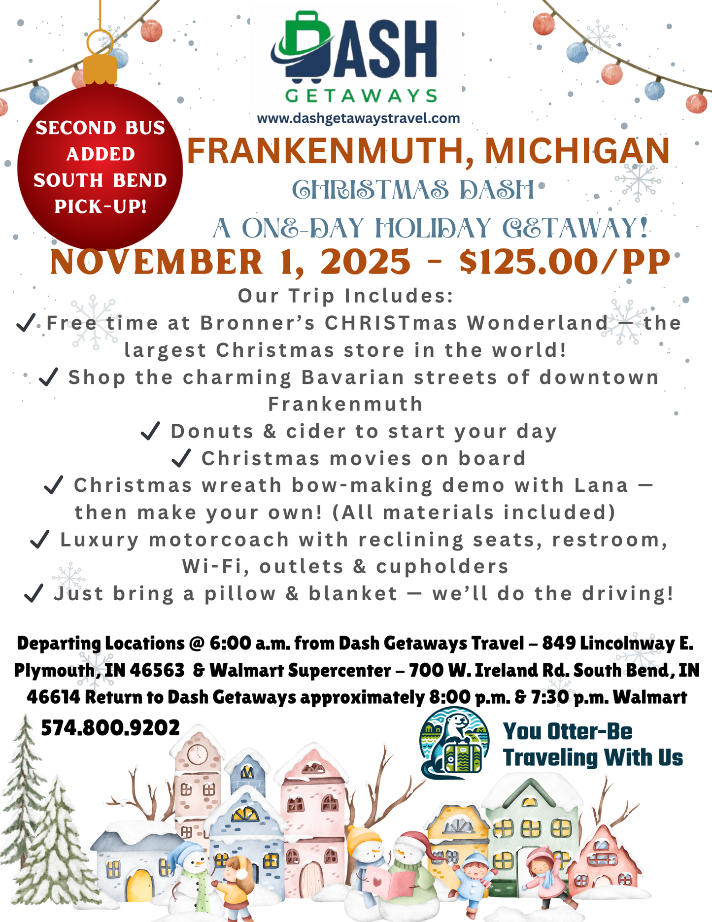 🎄✨ Saturday - November 1, 2025 Frankenmuth Christmas Dash – A One-Day Holiday Getaway! ✨🎄