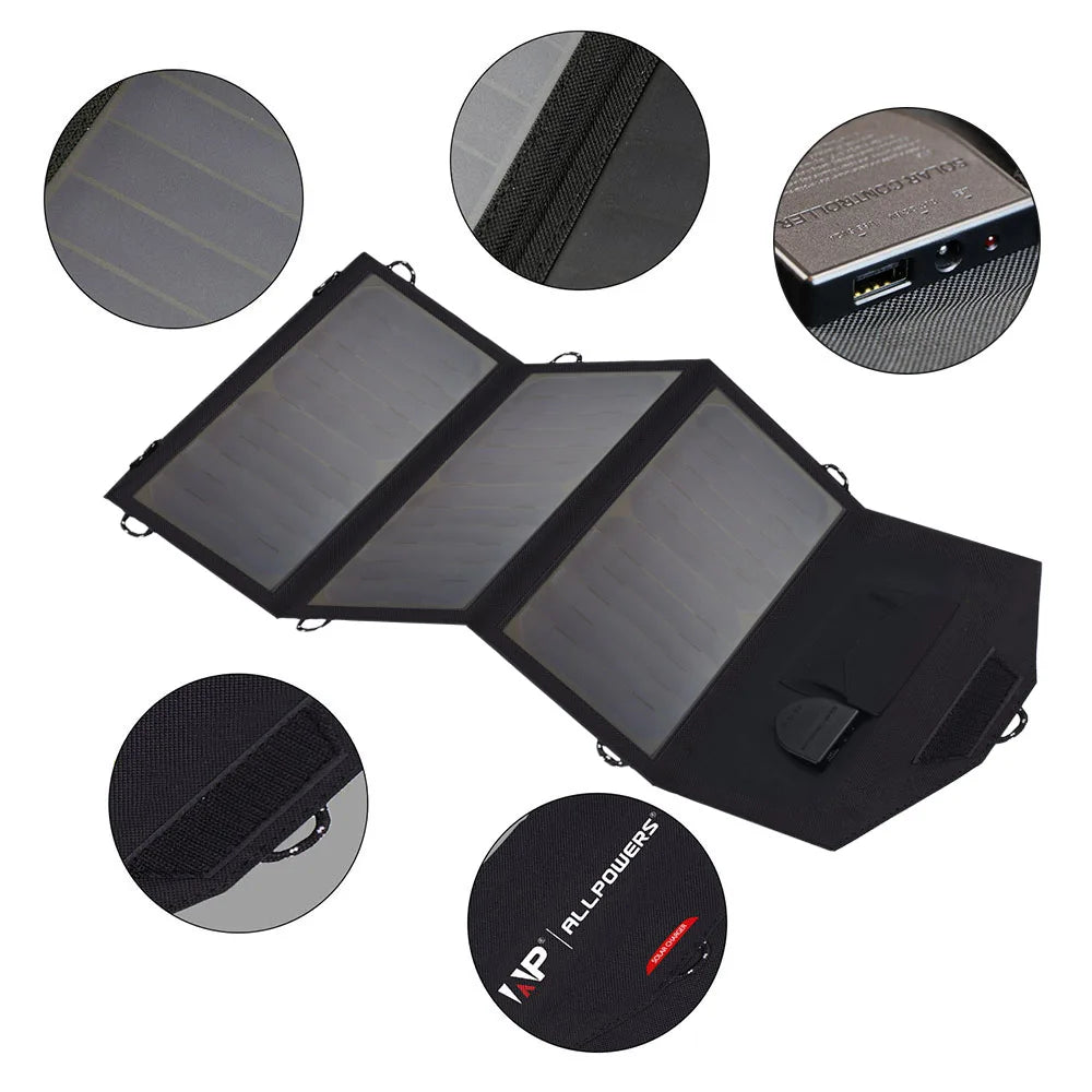Foldable Solar Panel 5V 18V High Efficiency Solar Battery Charger