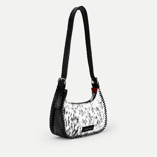 Myra Dannia Medium Purse – Black & White Cowhide
