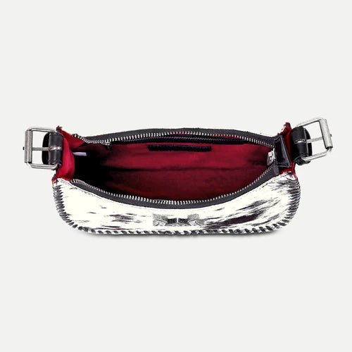 Myra Dannia Medium Purse – Black & White Cowhide