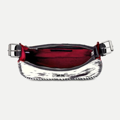 Myra Dannia Medium Purse – Black & White Cowhide