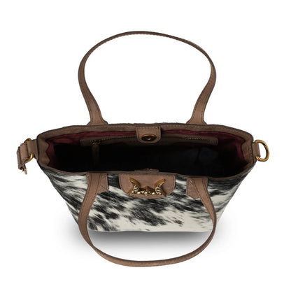 Loyal West by Myra - Dakota Medium Crossbody – Black & White Cowhide
