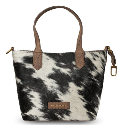 Loyal West by Myra - Dakota Medium Crossbody – Black & White Cowhide