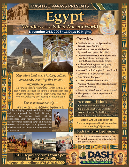 Egypt: Wonders of the Nile & Ancient World November 2-12,2026 (Including a 5Day/4Night Luxury Nile Cruise)