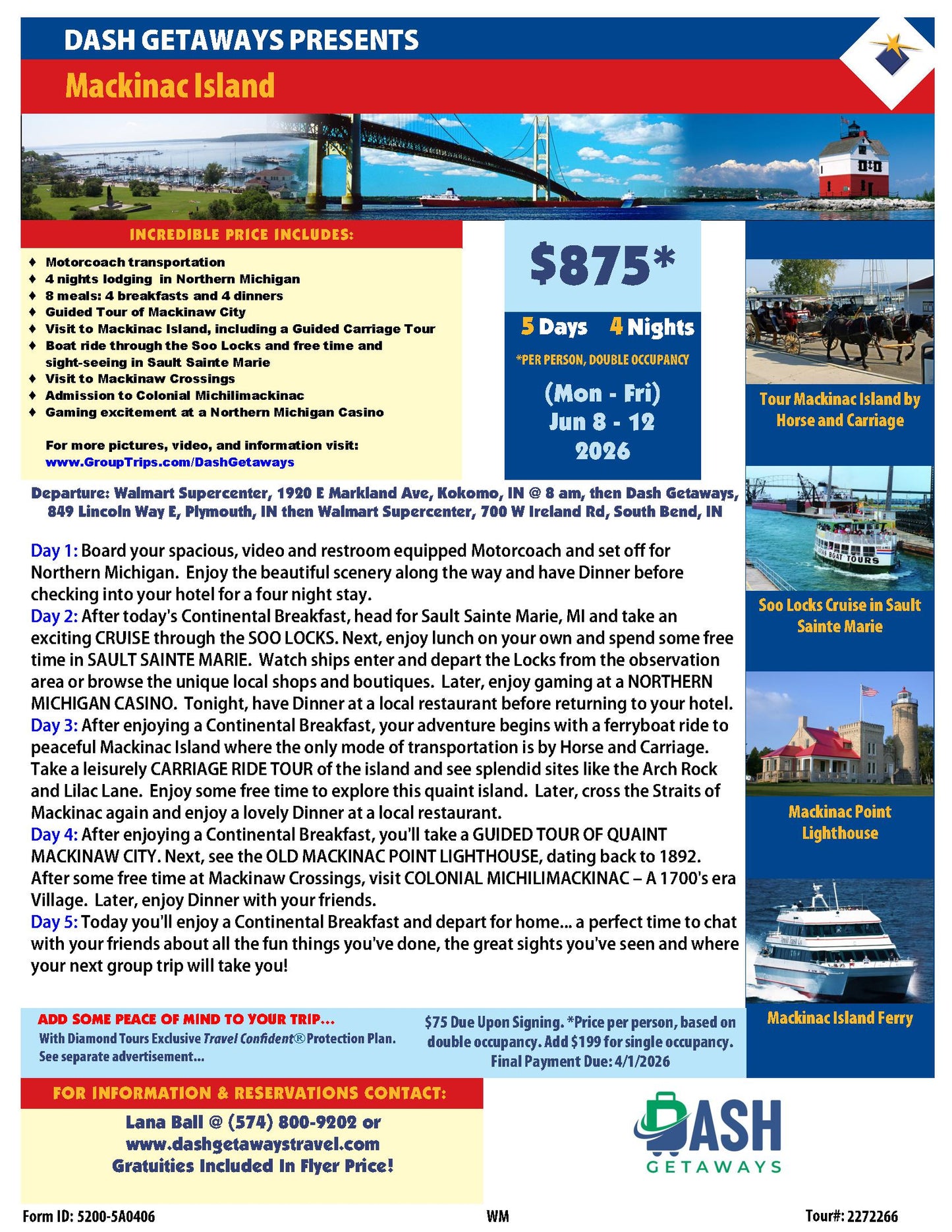 New Departure Locations Added! Mackinac Island (During the Lilac Festival)