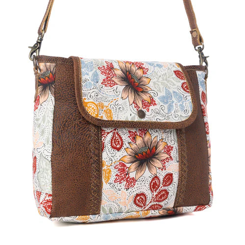 Myra Oakline Cotton & Leather Shoulder Bag