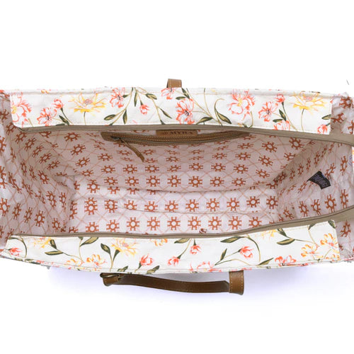 Myra Brookside Cotton & Leather Weekender Bag