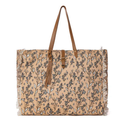 Myra Brookside Cotton & Leather Weekender Bag