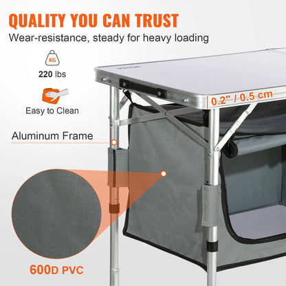 Quick set-up Folding Camping Kitchen Table