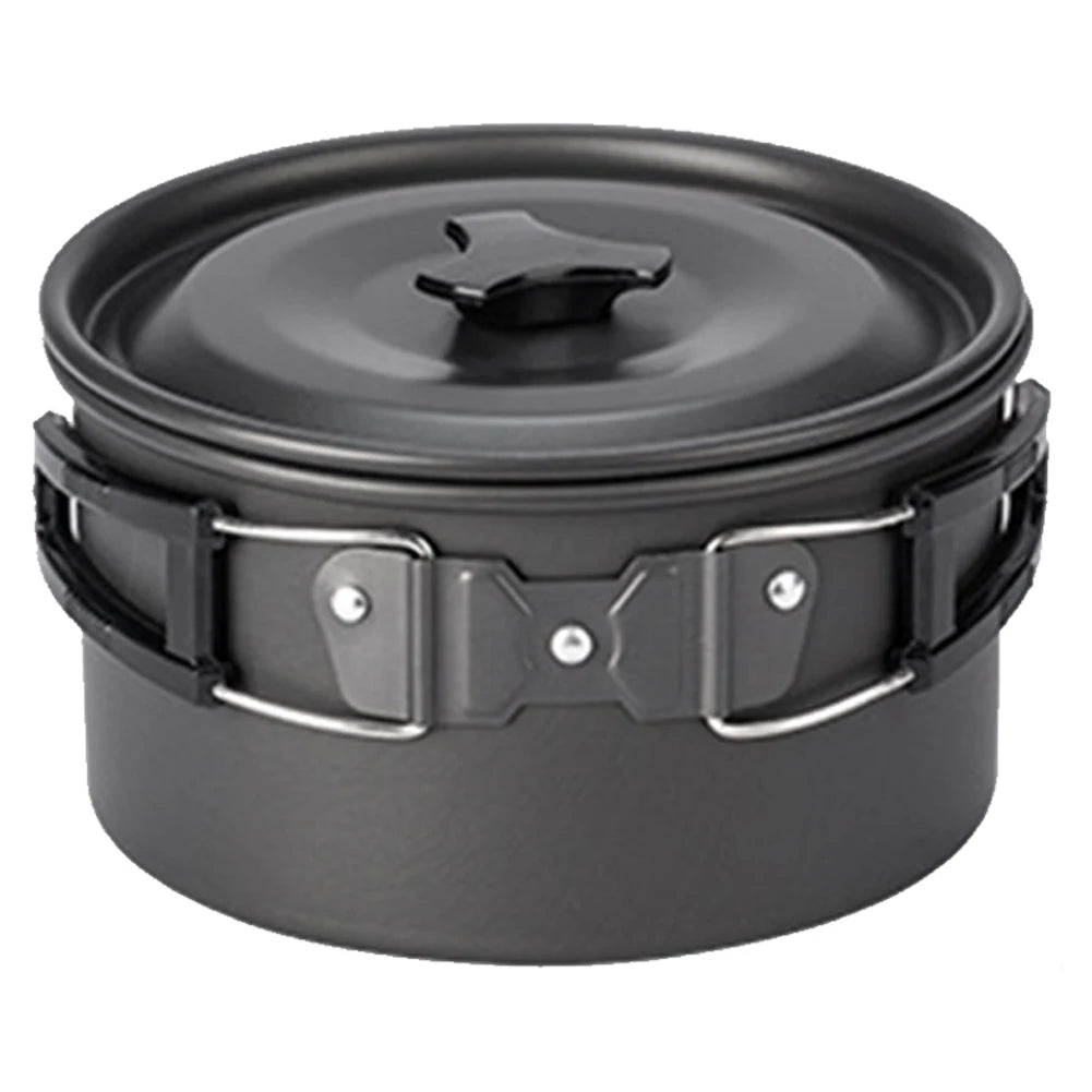 Portable Folding Handle Camping Non-Stick Cooking Pot