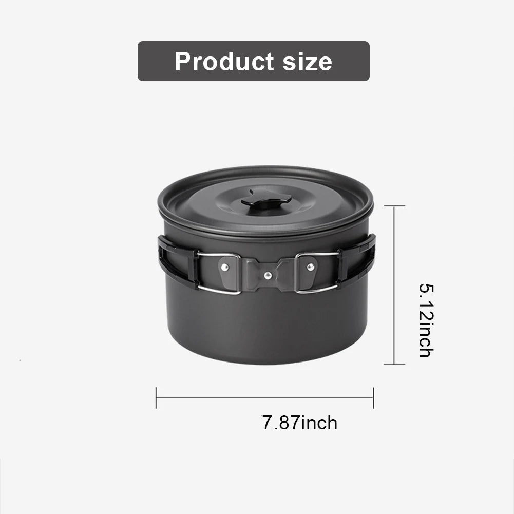 Portable Folding Handle Camping Non-Stick Cooking Pot