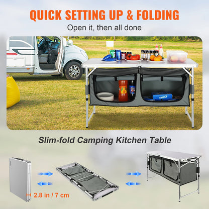 Quick set-up Folding Camping Kitchen Table
