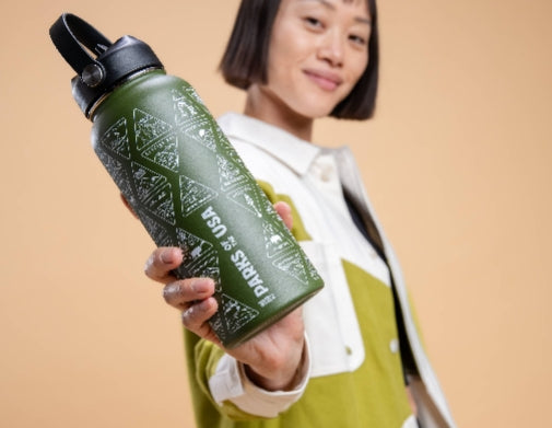 Water Bottle - Original Parks of the USA Bucket List Insulated Water Bottle 32oz w/ stamps Included