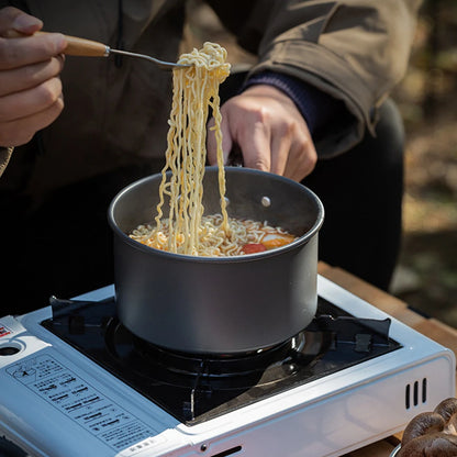 Portable Folding Handle Camping Non-Stick Cooking Pot