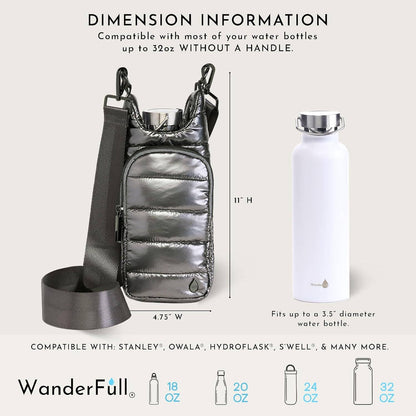 Pewter Glossy HydroBag® with Solid Strap