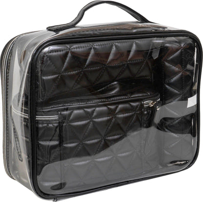 Joan & David The Triangle Quilted 4 Piece Cosmetic Bag Set - Black
