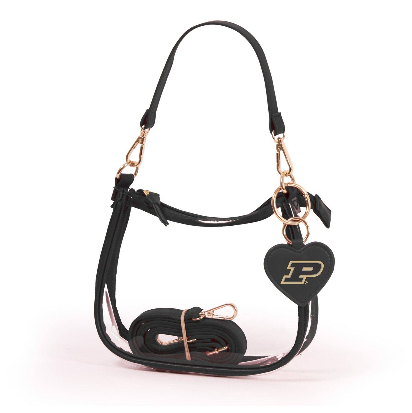 Purdue Boilermakers Clear Clara Purse with Heart Charm