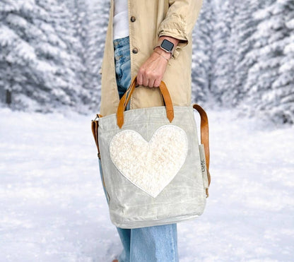 Liefe NL Crossbody Bucket Bag teddy heart - 2 style handle