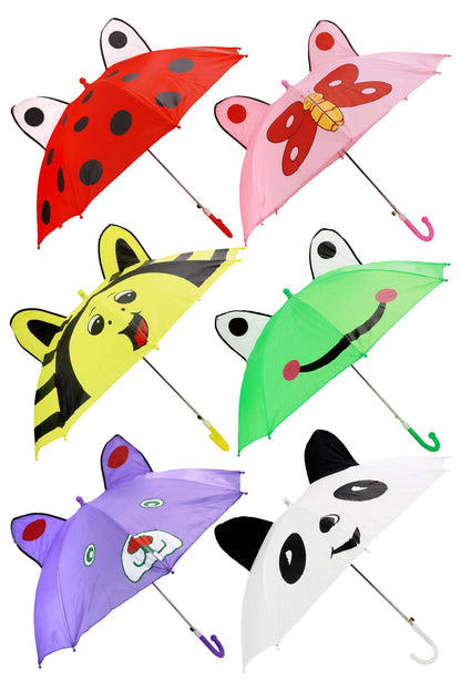 Kids Pointy Ear Animal Auto Open-fold Umbrella