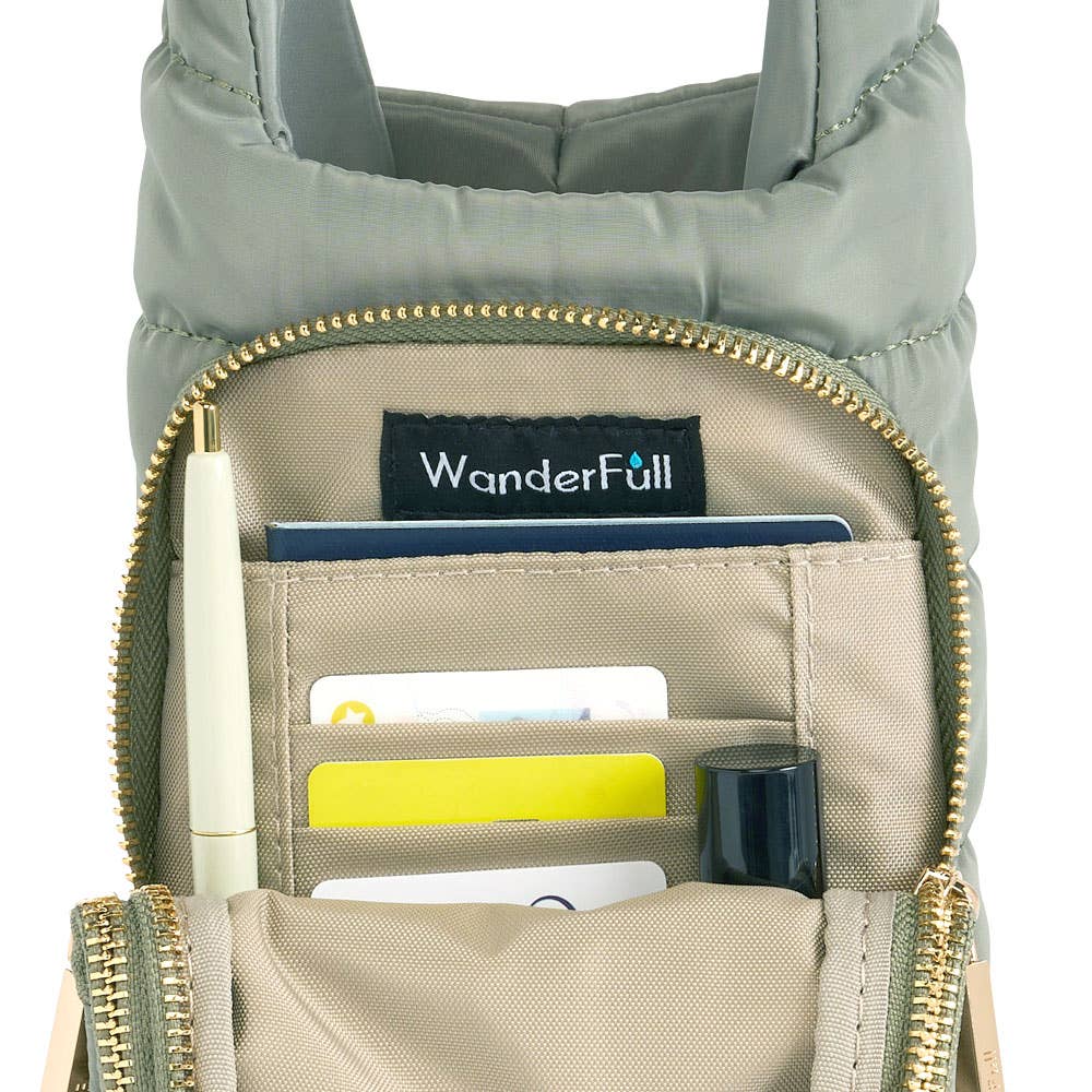 WanderFull® HydroBag® – Original Puffer Water Bottle Bag - Sage Green