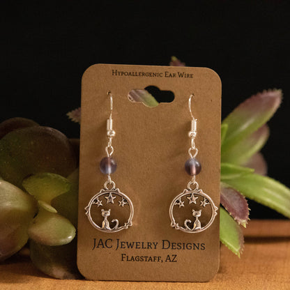 Kitten and Stars Earrings