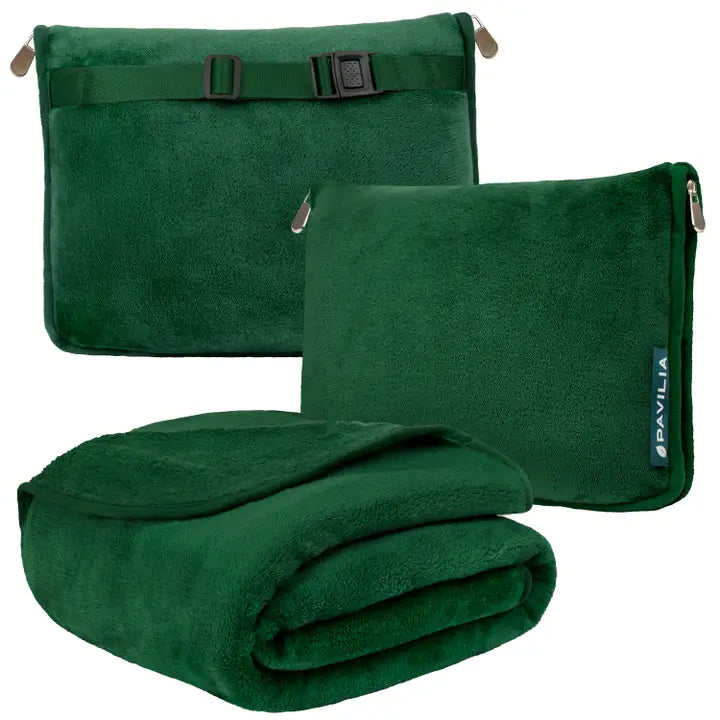 Premium Fleece Travel Blanket Pillow