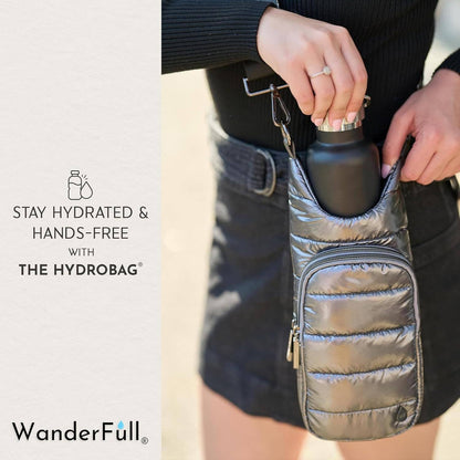 Pewter Glossy HydroBag® with Solid Strap