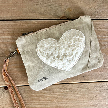 Liefe NL Clutch teddy heart (vintage canvas light)