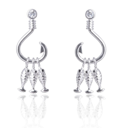 Silver Fish Hook Earrings
