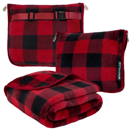 Premium Fleece Travel Blanket Pillow