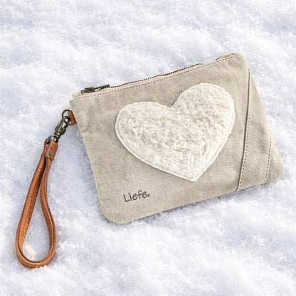 Liefe NL Clutch teddy heart (vintage canvas light)