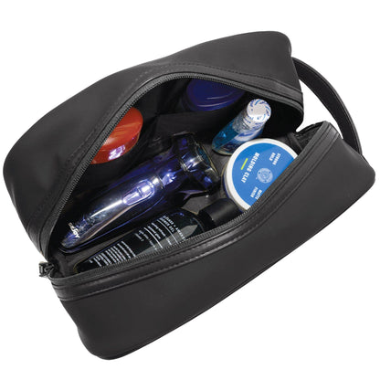 Jack Abrahams Calypso Smooth Tarpaulin Travel Dopp Kit - Black