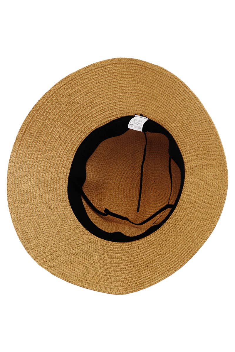 Tribal Band Dome Brim Straw Derby Sun Hat