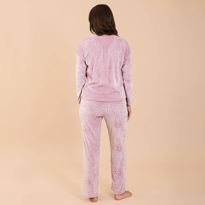 Leopard Luxe Lounge Pajama Pants | Soft Velour PJ Bottoms