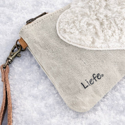 Liefe NL Clutch teddy heart (vintage canvas light)