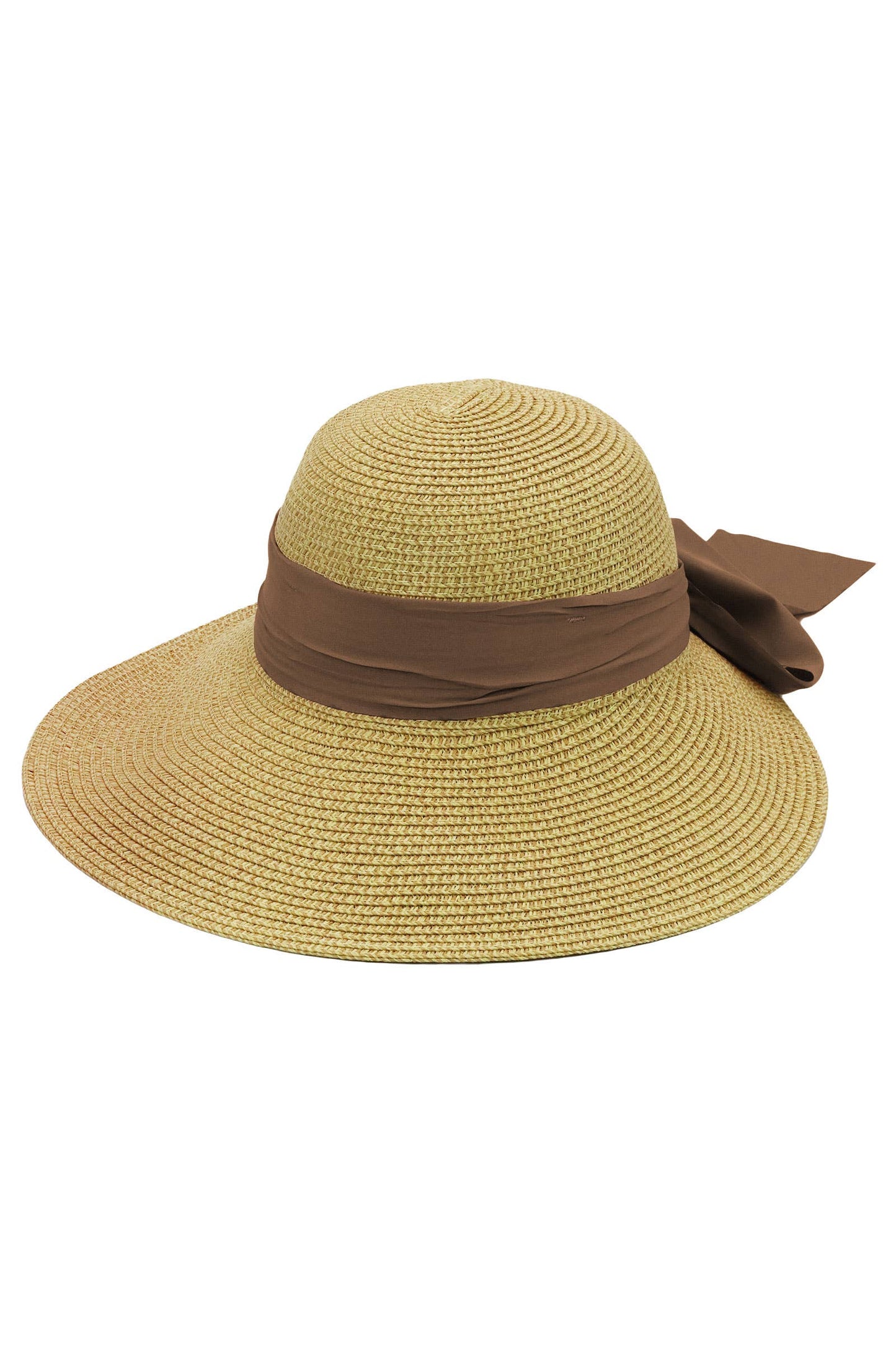 Mix Grain Straw Satin Ribbon Dome Derby Sun Hat