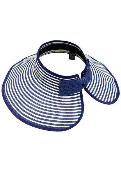 Harbor Stripe Pack And Go Wide Roll-up Sun Hat