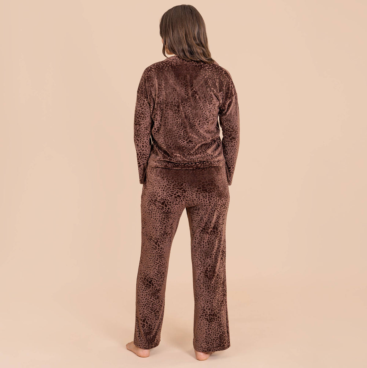 Leopard Luxe Lounge Pajama Pants | Soft Velour PJ Bottoms