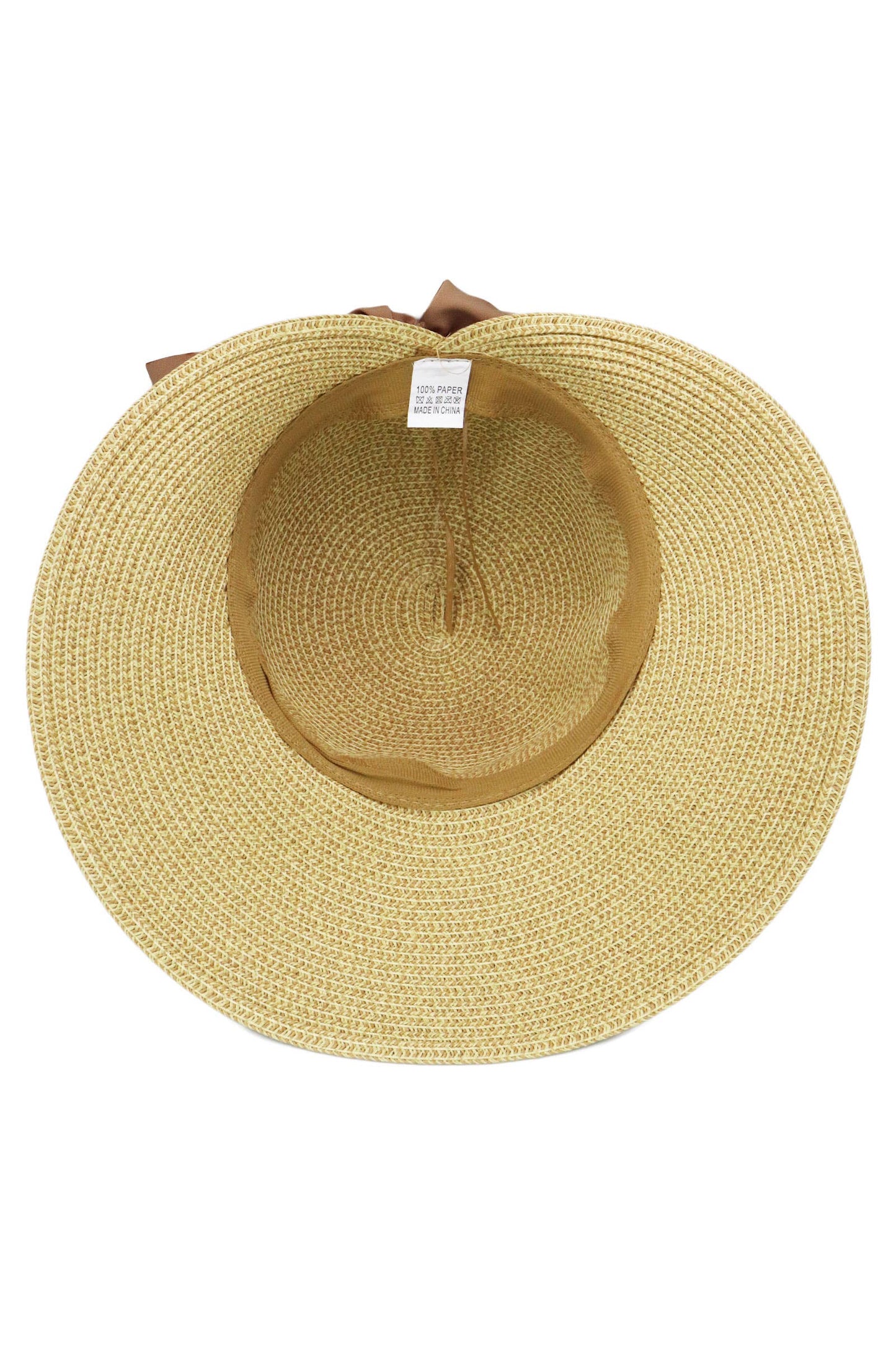 Mix Grain Straw Satin Ribbon Dome Derby Sun Hat