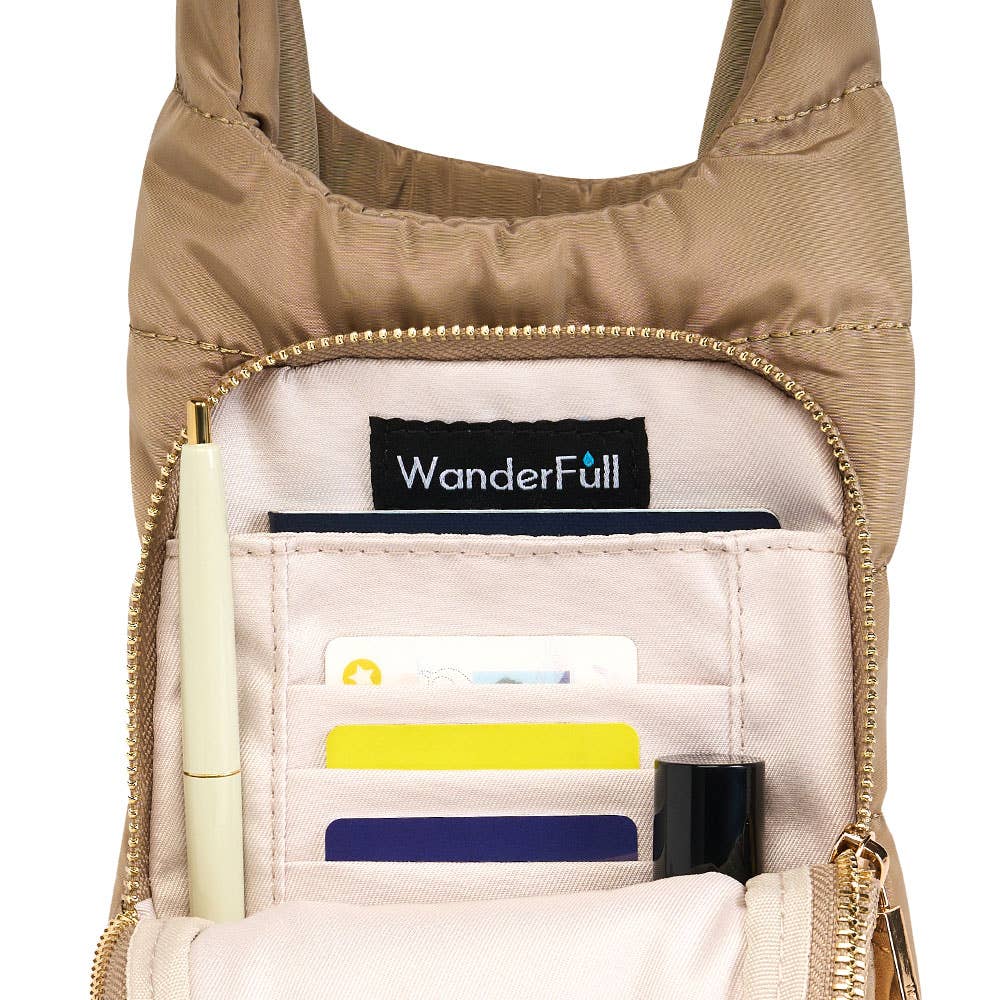 WanderFull® HydroBag® – Original Puffer Water Bottle Bag - Khaki